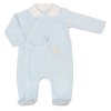 M15966: Baby Boys Embossed Velour All In One (0-9 Months)